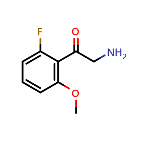 Chemical structure of 2-amino-1-(2-fluoro-6-methoxyphenyl)ethan-1-one , CAS 1380043-76-4, AChemBlock AD270730