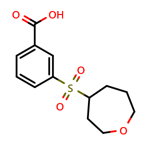 Chemical structure of 3-(oxepane-4-sulfonyl)benzoic acid , CAS 1406351-28-7, AChemBlock AD270741