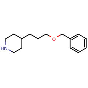 Chemical structure of 4-(3-(benzyloxy)propyl)piperidine , CAS 1410153-95-5, AChemBlock AD270743