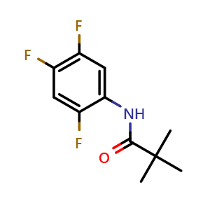 Chemical structure of 2,2-dimethyl-N-(2,4,5-trifluorophenyl)propanamide , CAS 1425486-46-9, AChemBlock AD270752