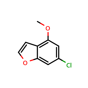 Chemical structure of 6-chloro-4-methoxybenzofuran , CAS 1427404-21-4, AChemBlock AD270755