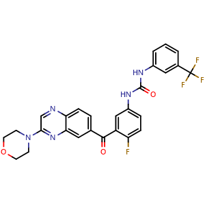 3-(4-fluoro-3-(3-(morpholin-4-yl)quinoxaline-6-carbonyl)phenyl)-1-(3-(trifluoromethyl)phenyl)urea