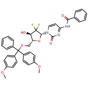 N-(1-((2R,4R,5R)-5-((bis(4-methoxyphenyl)(phenyl)methoxy)methyl)-3,3-difluoro-4-hydroxytetrahydrofuran-2-yl)-2-oxo-1,2-dihydropyrimidin-4-yl)benzamide