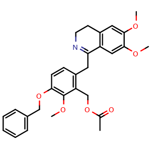 3-(benzyloxy)-6-((6,7-dimethoxy-3,4-dihydroisoquinolin-1-yl)methyl)-2-methoxybenzyl acetate