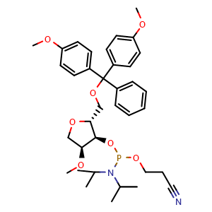(2R,3S,4S)-2-((bis(4-methoxyphenyl)(phenyl)methoxy)methyl)-4-methoxytetrahydrofuran-3-yl (2-cyanoethyl) diisopropylphosphoramidite