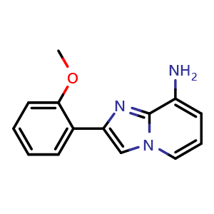 Chemical structure of 2-(2-methoxyphenyl)imidazo[1,2-a]pyridin-8-amine , CAS 1510724-60-3, AChemBlock AD270791