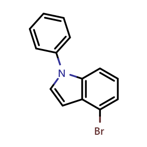 Chemical structure of 4-bromo-1-phenyl-1H-indole , CAS 1526982-64-8, AChemBlock AD270798