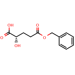 Chemical structure of (2S)-5-(benzyloxy)-2-hydroxy-5-oxopentanoic acid , CAS 156693-50-4, AChemBlock AD270821