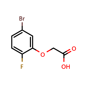 Chemical structure of 2-(5-bromo-2-fluorophenoxy)acetic acid , CAS 1600128-00-4, AChemBlock AD270831
