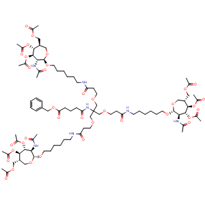 benzyl 4-[(1,3-bis(2-[(6-{[(2R,3R,4R,5R,6R)-4,5-bis(acetyloxy)-6-[(acetyloxy)methyl]-3-acetamidooxepan-2-yl]oxy}hexyl)carbamoyl]ethoxy)-2-[(2-[(6-{[(2R,3R,4R,5R,6R)-4,5-bis(acetyloxy)-6-[(acetyloxy)methyl]-3-acetamidooxepan-2-yl]oxy}hexyl)carbamoyl]e..