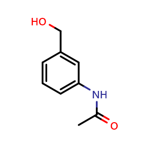 Chemical structure of N-(3-(hydroxymethyl)phenyl)acetamide , CAS 16375-94-3, AChemBlock AD270852