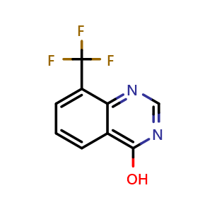 Chemical structure of 8-(trifluoromethyl)quinazolin-4-ol , CAS 16499-59-5, AChemBlock AD270858