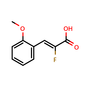 Chemical structure of (2Z)-2-fluoro-3-(2-methoxyphenyl)prop-2-enoic acid , CAS 1683552-75-1, AChemBlock AD270863
