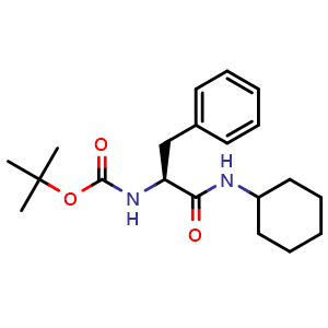 Chemical structure of tert-butyl N-[(1S)-1-(cyclohexylcarbamoyl)-2-phenylethyl]carbamate , CAS 169566-77-2, AChemBlock AD270865