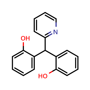 Chemical structure of 2,2'-(pyridin-2-ylmethylene)diphenol , CAS 16985-07-2, AChemBlock AD270868
