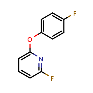 Chemical structure of 2-fluoro-6-(4-fluorophenoxy)pyridine , CAS 173447-51-3, AChemBlock AD270881