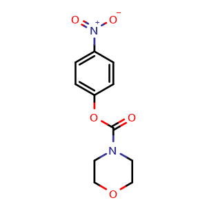 Chemical structure of 4-nitrophenyl morpholine-4-carboxylate , CAS 17376-42-0, AChemBlock AD270882