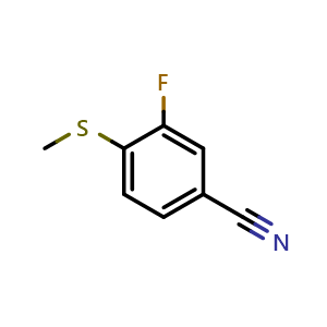 Chemical structure of 3-fluoro-4-(methylthio)benzonitrile , CAS 185946-04-7, AChemBlock AD270924