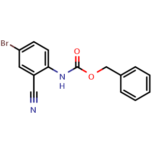 Chemical structure of benzyl (4-bromo-2-cyanophenyl)carbamate , CAS 1881618-57-0, AChemBlock AD270930