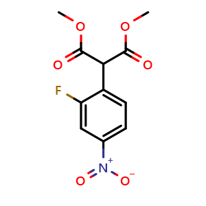 Chemical structure of dimethyl 2-(2-fluoro-4-nitrophenyl)malonate , CAS 188975-47-5, AChemBlock AD270935