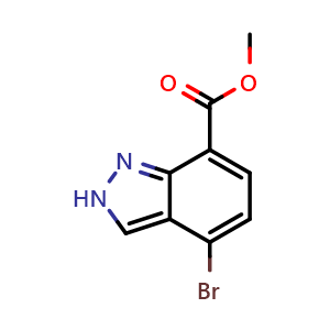 Chemical structure of methyl 4-bromo-2H-indazole-7-carboxylate , CAS 2089996-19-8, AChemBlock AD270986