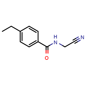Chemical structure of N-(cyanomethyl)-4-ethylbenzamide , CAS 211614-63-0, AChemBlock AD271002