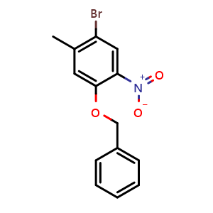 Chemical structure of 1-(Benzyloxy)-4-bromo-5-methyl-2-nitrobenzene , CAS 2137924-55-9, AChemBlock AD271007