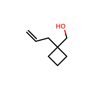 Chemical structure of (1-(prop-2-en-1-yl)cyclobutyl)methanol , CAS 216582-95-5, AChemBlock AD271020