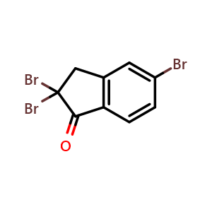 Chemical structure of 2,2,5-tribromo-2,3-dihydro-1H-inden-1-one , CAS 218608-69-6, AChemBlock AD271029