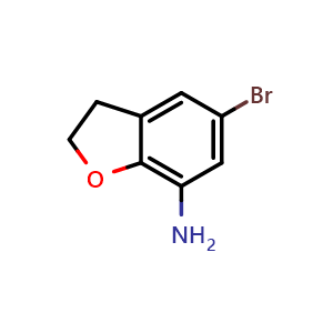 Chemical structure of 5-Bromo-2,3-dihydrobenzofuran-7-amine , CAS 219963-64-1, AChemBlock AD271032