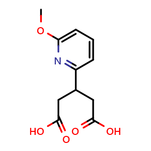 Chemical structure of 3-(6-methoxypyridin-2-yl)pentanedioic acid , CAS 2228647-68-3, AChemBlock AD271049