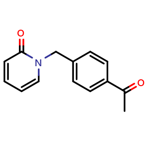 Chemical structure of 1-(4-acetylbenzyl)pyridin-2(1H)-one , CAS 2252153-68-5, AChemBlock AD271065
