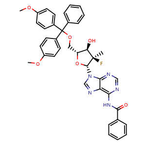 N-(9-[(2R,3R,4R,5R)-5-[(bis(4-methoxyphenyl)(phenyl)methoxy)methyl]-3-fluoro-4-hydroxy-3-methyloxolan-2-yl]-9H-purin-6-yl)benzamide