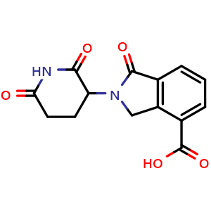 Chemical structure of 2-(2,6-dioxopiperidin-3-yl)-1-oxo-2,3-dihydro-1H-isoindole-4-carboxylic acid , CAS 2287259-68-9, AChemBlock AD271077