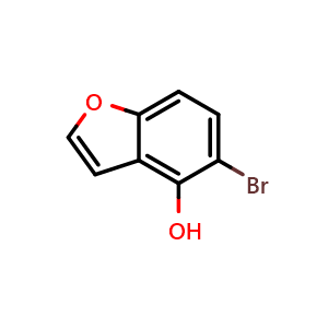Chemical structure of 5-bromobenzofuran-4-ol , CAS 2361306-76-3, AChemBlock AD271100