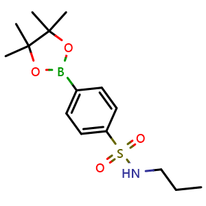 Chemical structure of N-propyl-4-(tetramethyl-1,3,2-dioxaborolan-2-yl)benzene-1-sulfonamide , CAS 2377608-59-6, AChemBlock AD271109