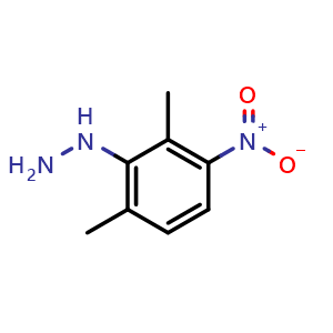 Chemical structure of (2,6-dimethyl-3-nitrophenyl)hydrazine , CAS 2402792-11-2, AChemBlock AD271122