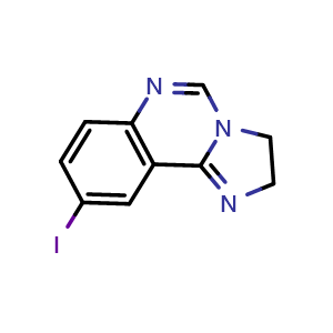 Chemical structure of 9-iodo-2,3-dihydroimidazo[1,2-c]quinazoline , CAS 2407943-76-2, AChemBlock AD271123