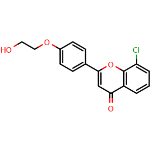 Chemical structure of 8-chloro-2-(4-(2-hydroxyethoxy)phenyl)-4H-chromen-4-one , CAS 2413193-28-7, AChemBlock AD271136