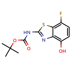Chemical structure of tert-butyl (7-fluoro-4-hydroxybenzo[d]thiazol-2-yl)carbamate , CAS 2415163-50-5, AChemBlock AD271139