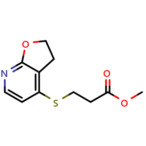 Chemical structure of methyl 3-((2,3-dihydrofuro[2,3-b]pyridin-4-yl)thio)propanoate , CAS 2416986-16-6, AChemBlock AD271143