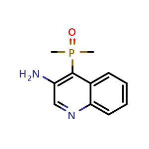 Chemical structure of 4-(dimethylphosphoryl)quinolin-3-amine , CAS 2509820-36-2, AChemBlock AD271163