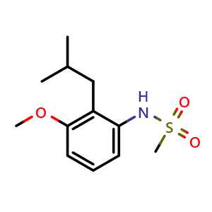 Chemical structure of N-(2-isobutyl-3-methoxyphenyl)methanesulfonamide , CAS 2521696-22-8, AChemBlock AD271166