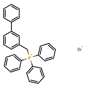 Chemical structure of Triphenyl[(3-phenylphenyl)methyl]phosphanium bromide , CAS 2632267-21-9, AChemBlock AD271187