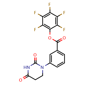 Chemical structure of perfluorophenyl 3-(2,4-dioxotetrahydropyrimidin-1(2H)-yl)benzoate , CAS 2760376-06-3, AChemBlock AD271252
