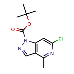 Chemical structure of tert-butyl 6-chloro-4-methyl-1H-pyrazolo[4,3-c]pyridine-1-carboxylate , CAS 2769716-32-5, AChemBlock AD271267