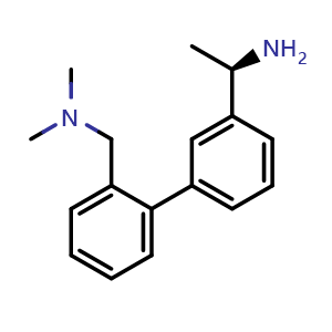 Chemical structure of (R)-1-(2'-((dimethylamino)methyl)-[1,1'-biphenyl]-3-yl)ethan-1-amine , CAS 2776201-60-4, AChemBlock AD271273