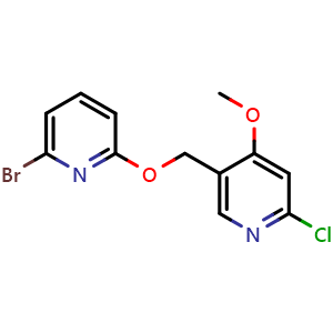 Chemical structure of 5-(((6-bromopyridin-2-yl)oxy)methyl)-2-chloro-4-methoxypyridine , CAS 2855248-35-8, AChemBlock AD271308