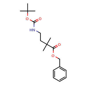 Chemical structure of benzyl 4-((tert-butoxycarbonyl)amino)-2,2-dimethylbutanoate , CAS 2937415-41-1, AChemBlock AD271350
