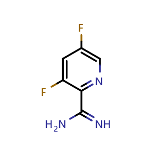 Chemical structure of 3,5-difluoropyridine-2-carboximidamide , CAS 298709-38-3, AChemBlock AD271362